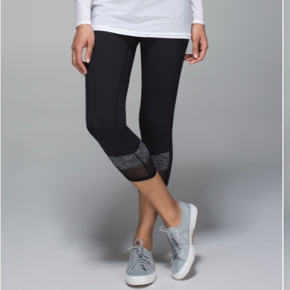 lululemon athletica Pants - Lululemon if your lucky crop in black & gray sz 6